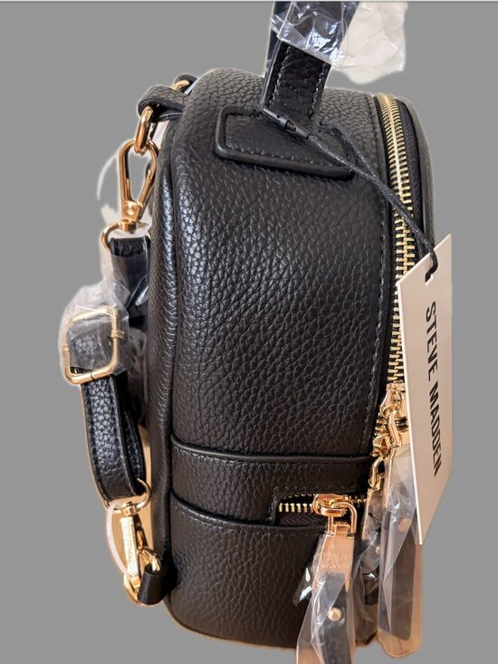 Steve Madden Women\'s Mini Bjacki Backpack Black with Gold color hardware main image 4